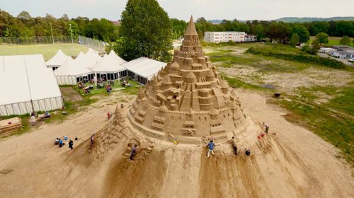 World’s tallest sandcastle constructed in Denmark, with a theme on Covid pandemic