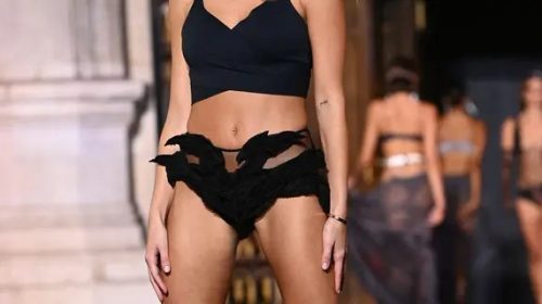 THYLANE BLONDEAU, THE ‘MOST BEAUTIFUL GIRL IN THE WORLD,’ TURNS HEADS IN BLACK LINGERIE AT PARIS FASHION WEEK